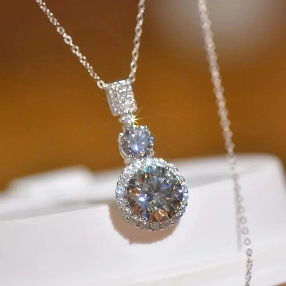 Certified 6ct. t.w. Moissanite Diamond Necklace NEW